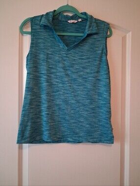Lady Hagen Essentials Performance Teal Lightweight Athletic V neck Collar M